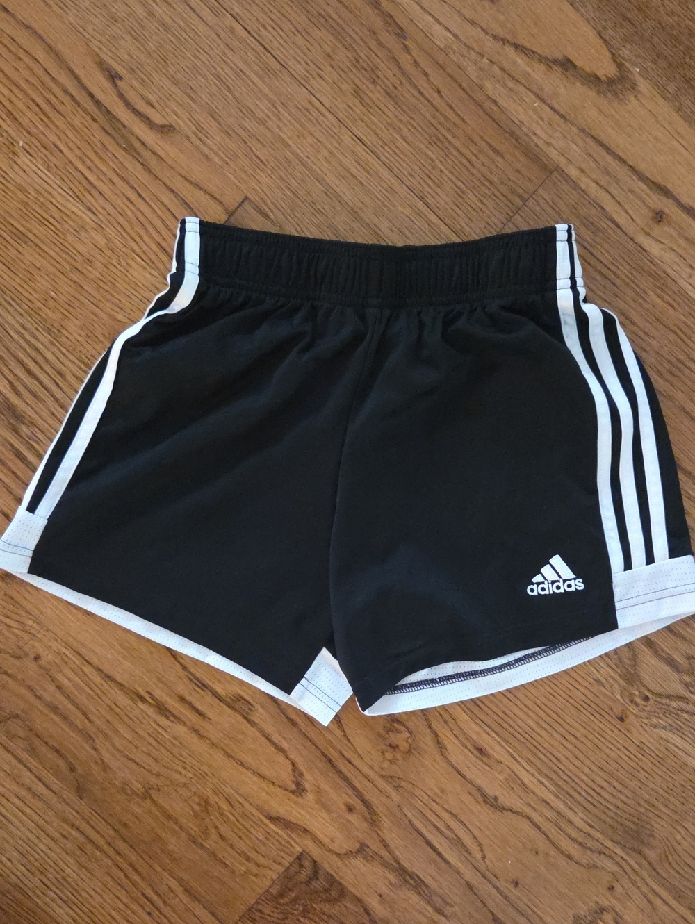adidas Black Athletic Shorts with White Stripes